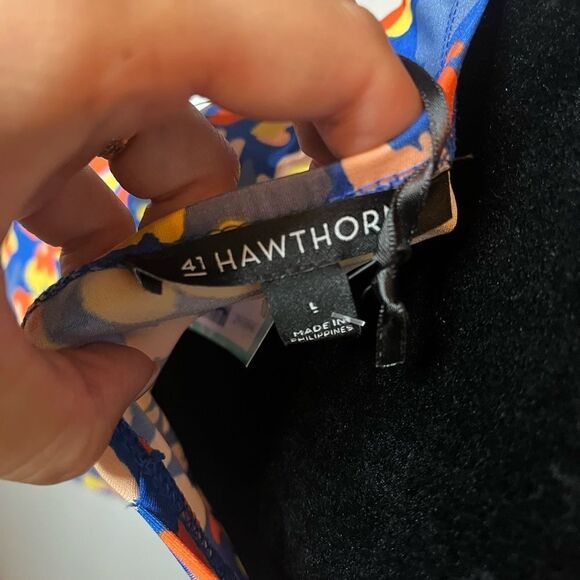 NWT 41 HAWTHORN FLORAL/TROPICAL FAUX WRAP MAXI DRESS WOMENS SIZE LARGE - Picture 13 of 13